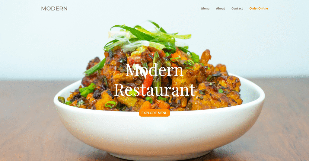 Restaurant Website Template - Modern