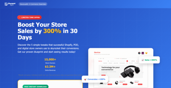 RevenueKit: ECommerce Essentials Website Template